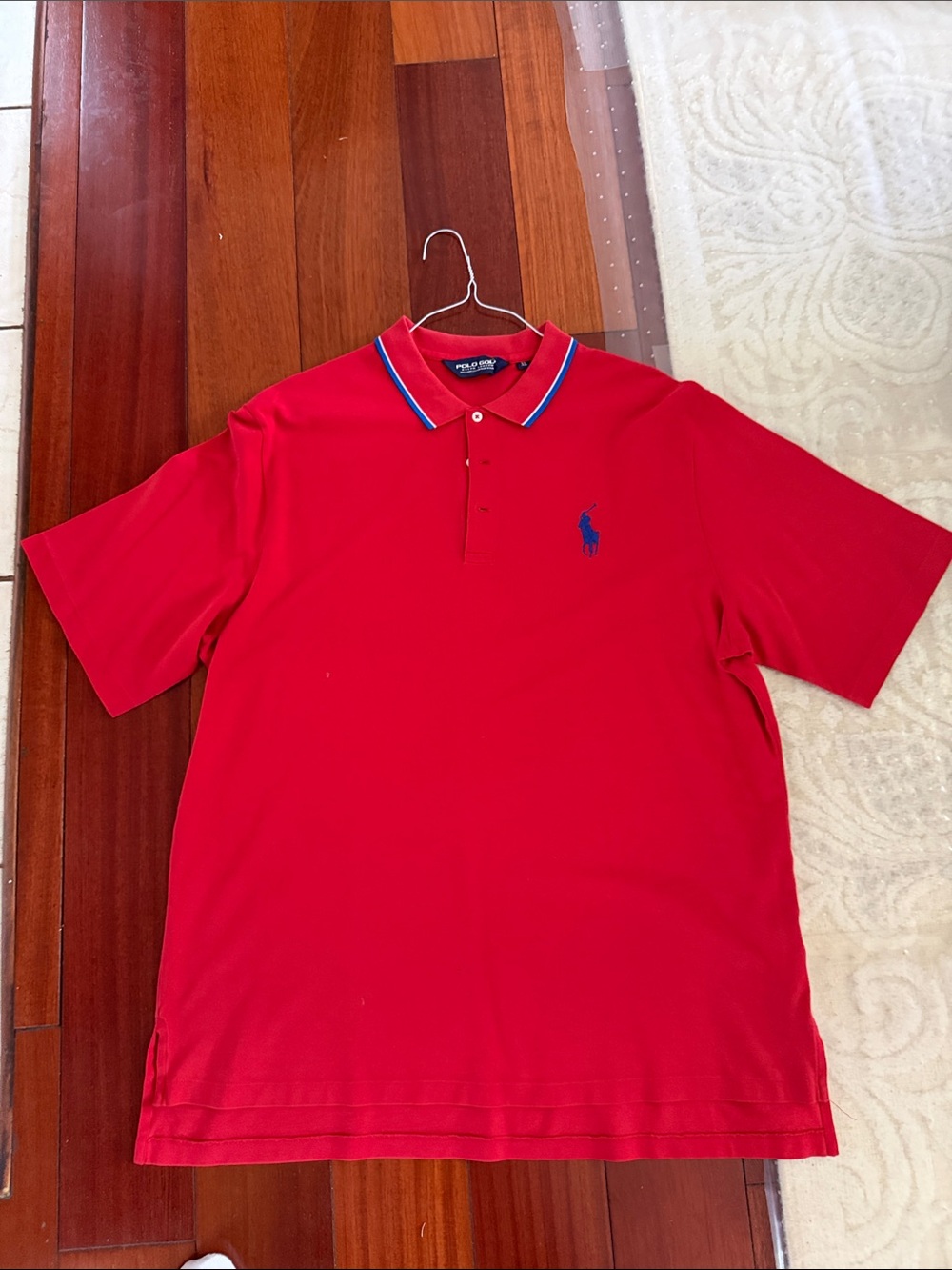 Ralph Lauren Red Polo with Blue Embroidered Pony